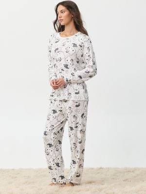סט פיג’מה ארוכה אינטרלוק HELLO KITTY