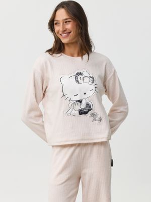 סט פיג’מה ארוכה ריב HELLO KITTY