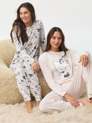 סט פיג’מה ארוכה ריב HELLO KITTY