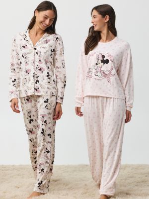 סט פיג’מה מכופתרת MICKEY AND MINNIE