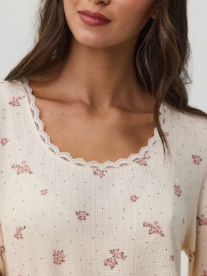 סט פיג’מה וופל FLOWERS