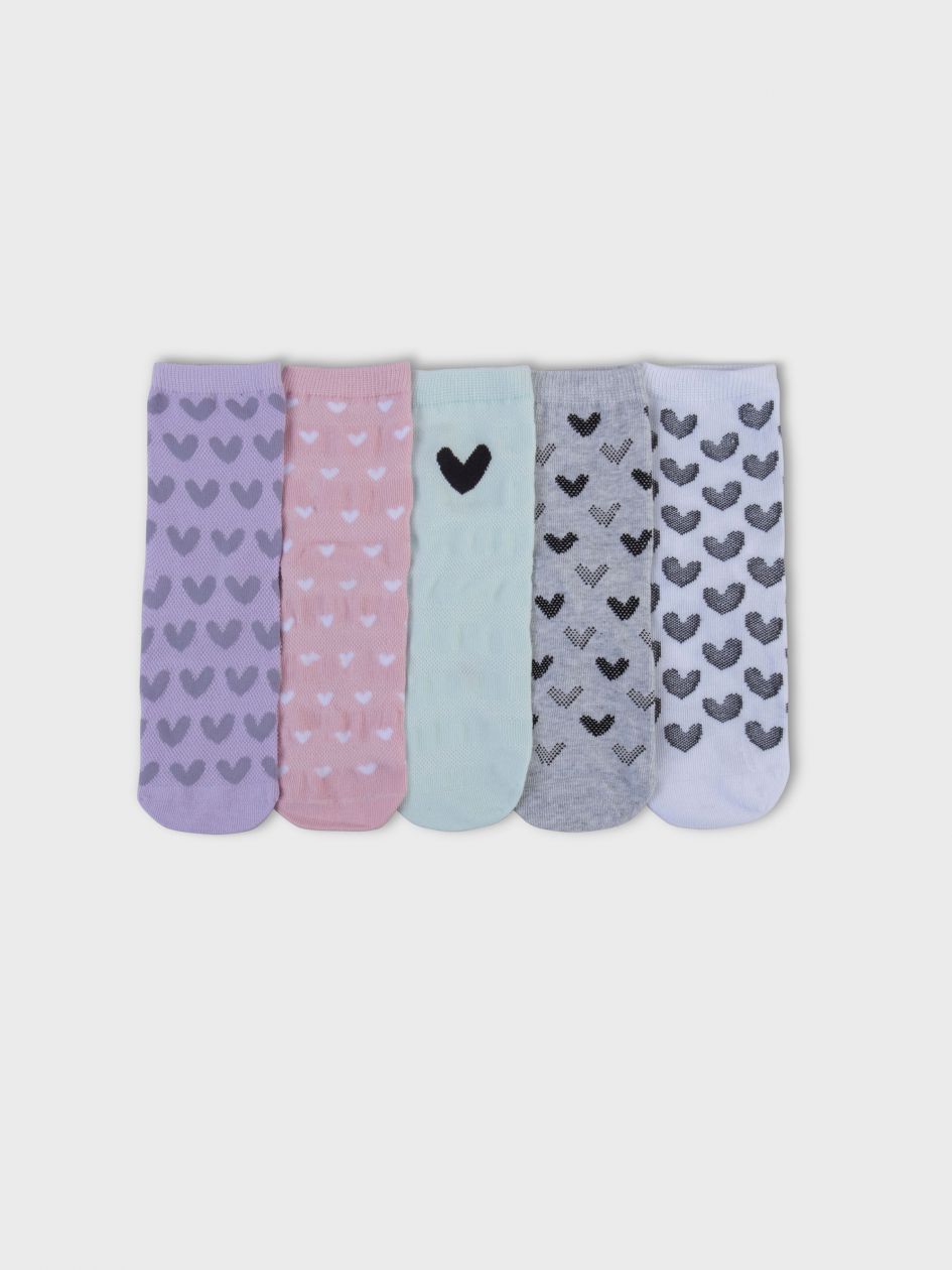 מארז 5 גרביים באורך רגיל HEARTS