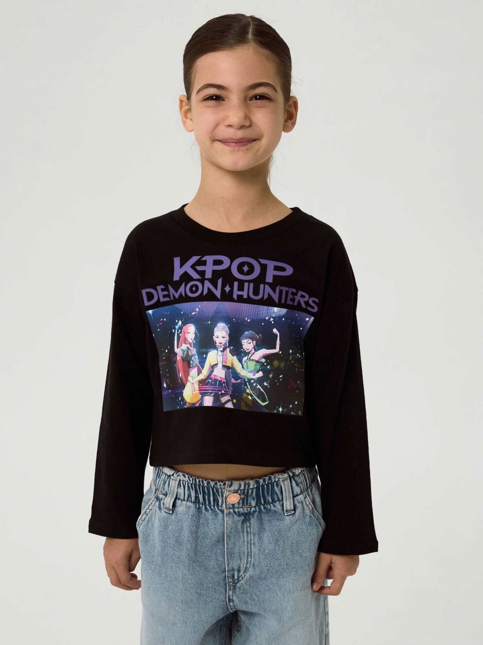 חולצת קרופ ארוכה K-POP