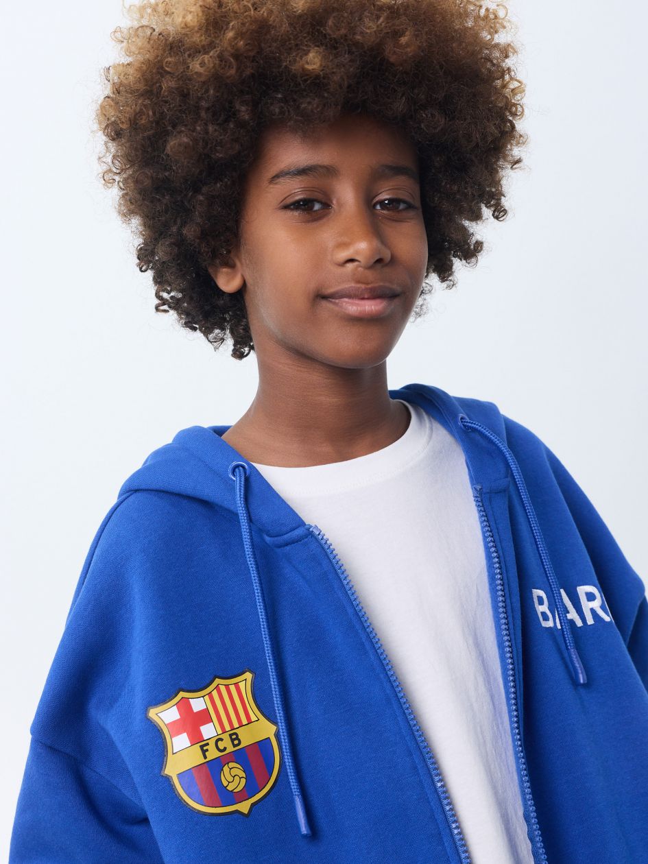 סווטשירט קפוצ’ון עם רוכסן פוטר BARCA