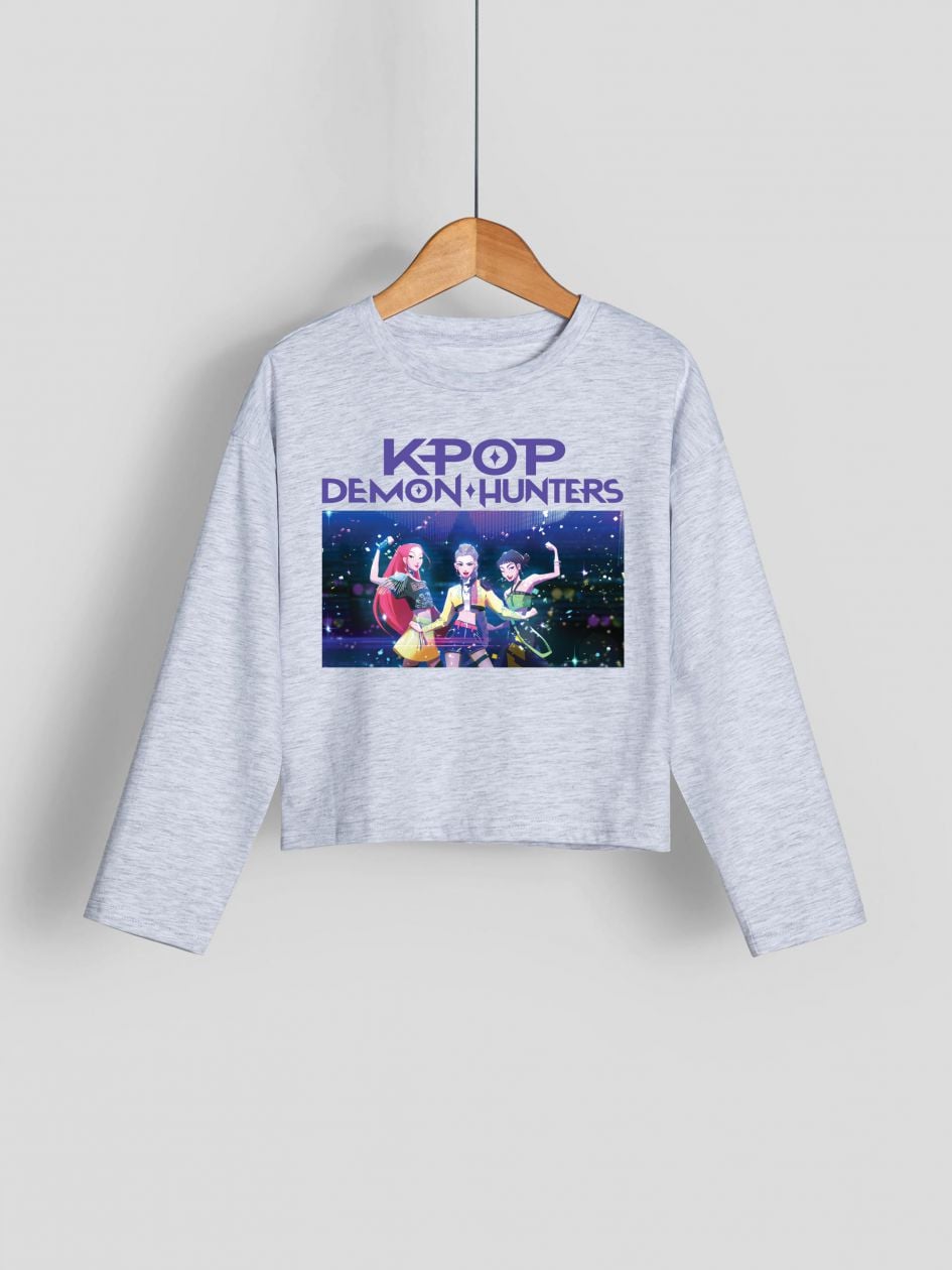 חולצת קרופ ארוכה K-POP
