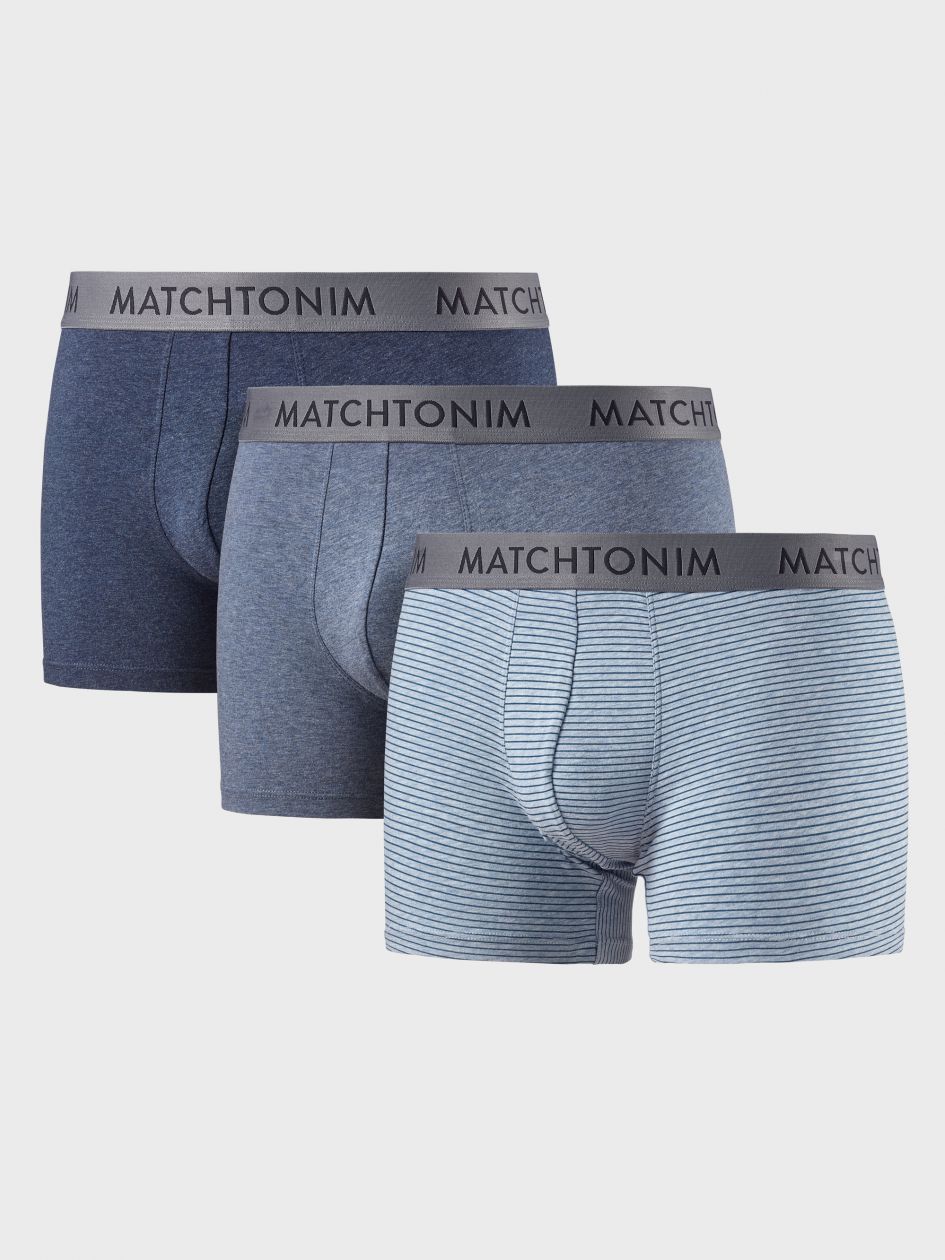 מארז 3 תחתוני בוקסר צמודים וקצרים COTTON STRETCH