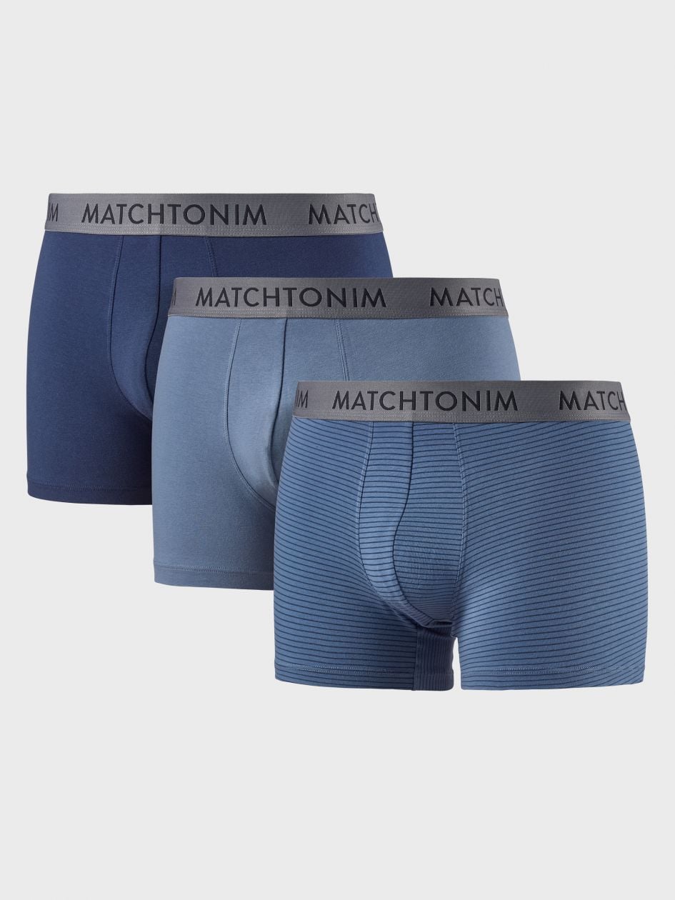מארז 3 תחתוני בוקסר צמודים וקצרים COTTON STRETCH