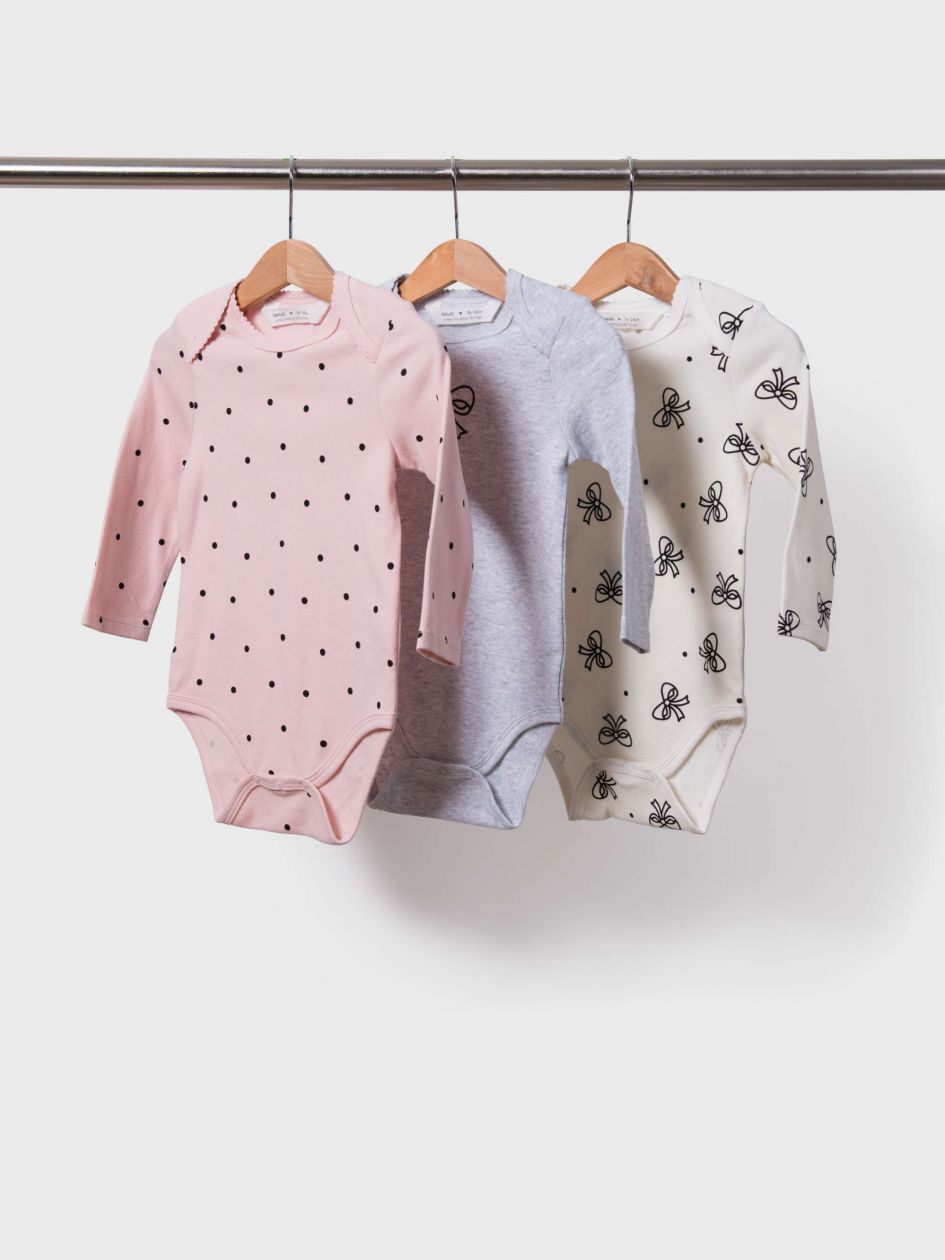 מארז 3 בגדי גוף ארוכים דקים ריב