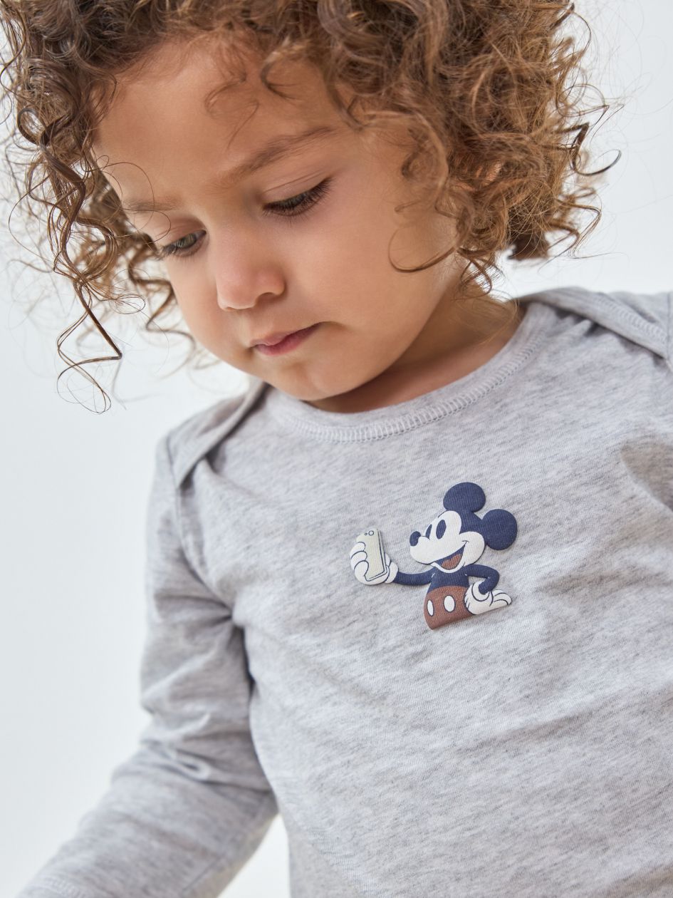 סט פיג’מה ארוכה דקה עם כיתוב אישי MICKEY