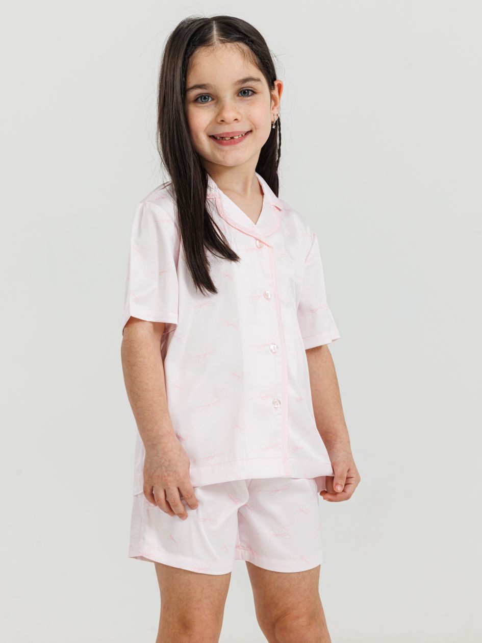 סט פיג’מה מכופתרת סאטן