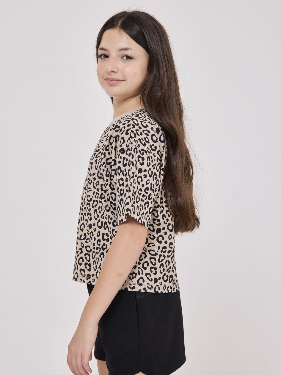 חולצת טישירט קרופ LEOPARD