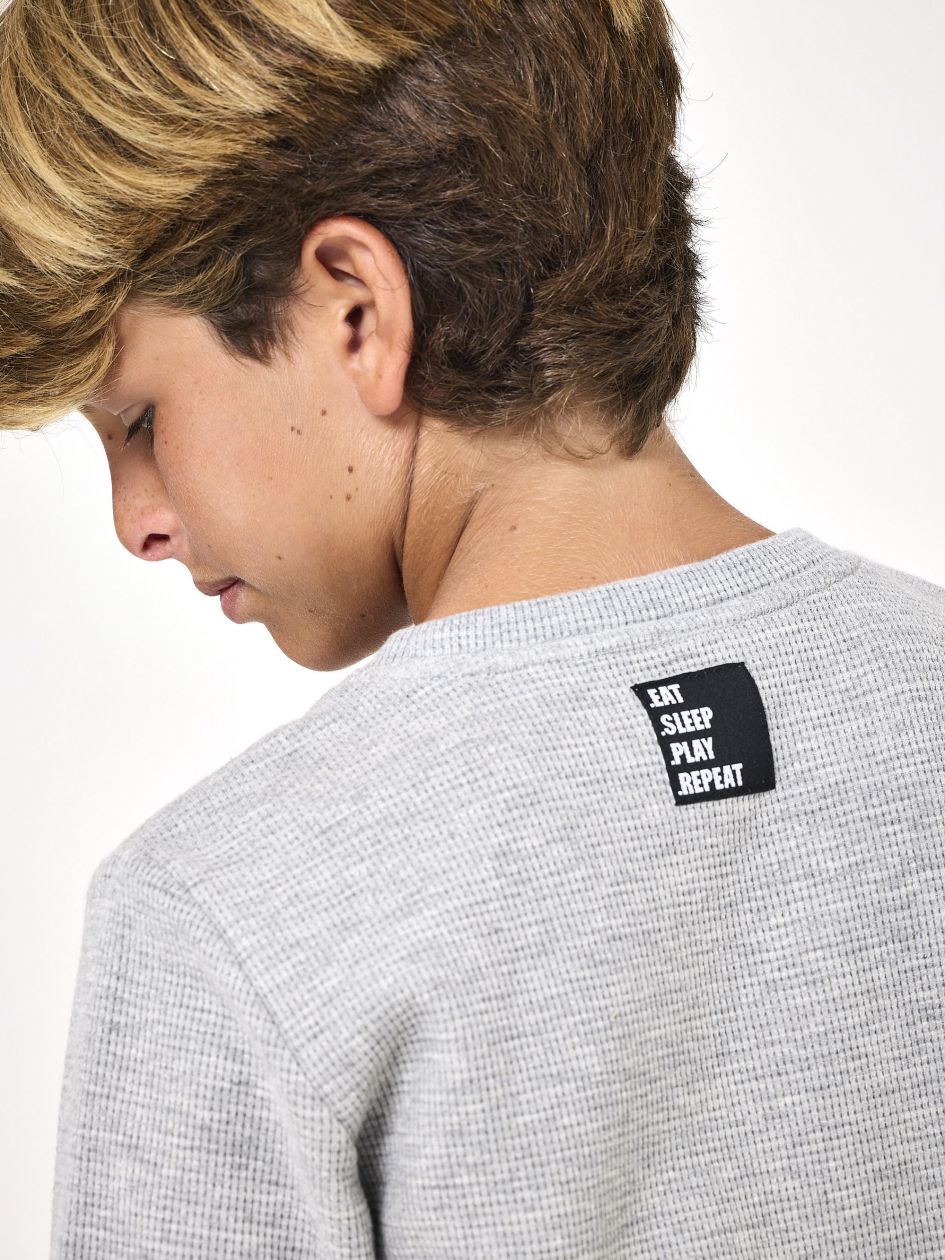 סט פיג’מה ארוכה וופל