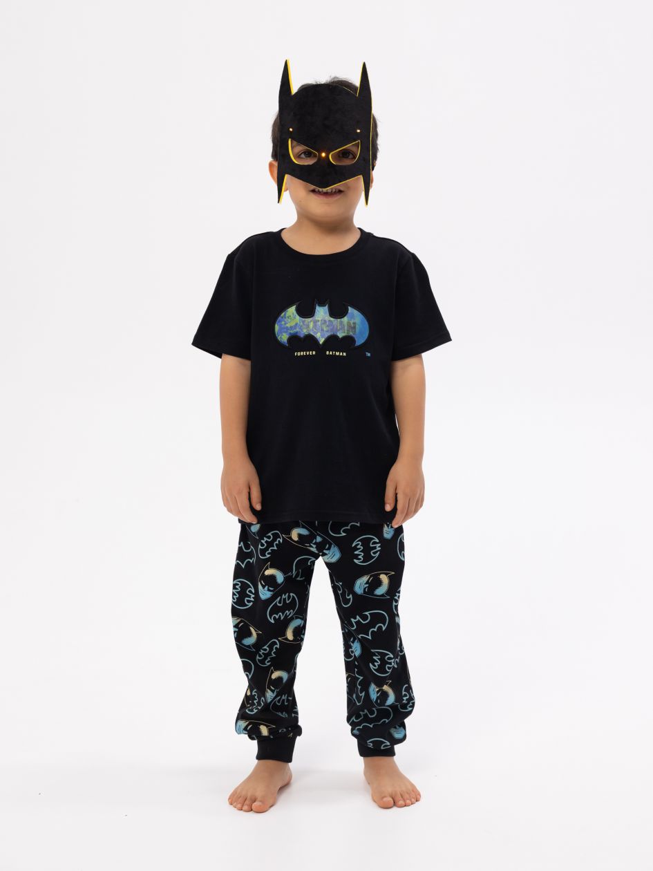 סט פיג’מה עם מסיכת אורות BATMAN