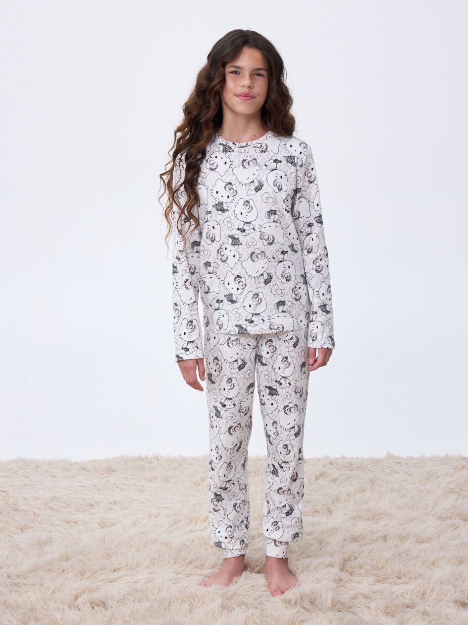 סט פיג’מה ארוכה אינטרלוק HELLO KITTY