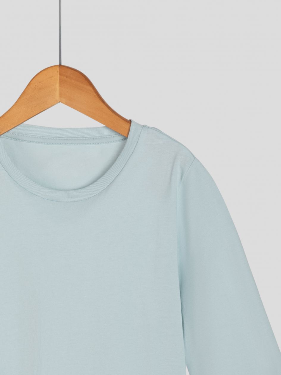 חולצה ארוכה צווארון עגול לבנות