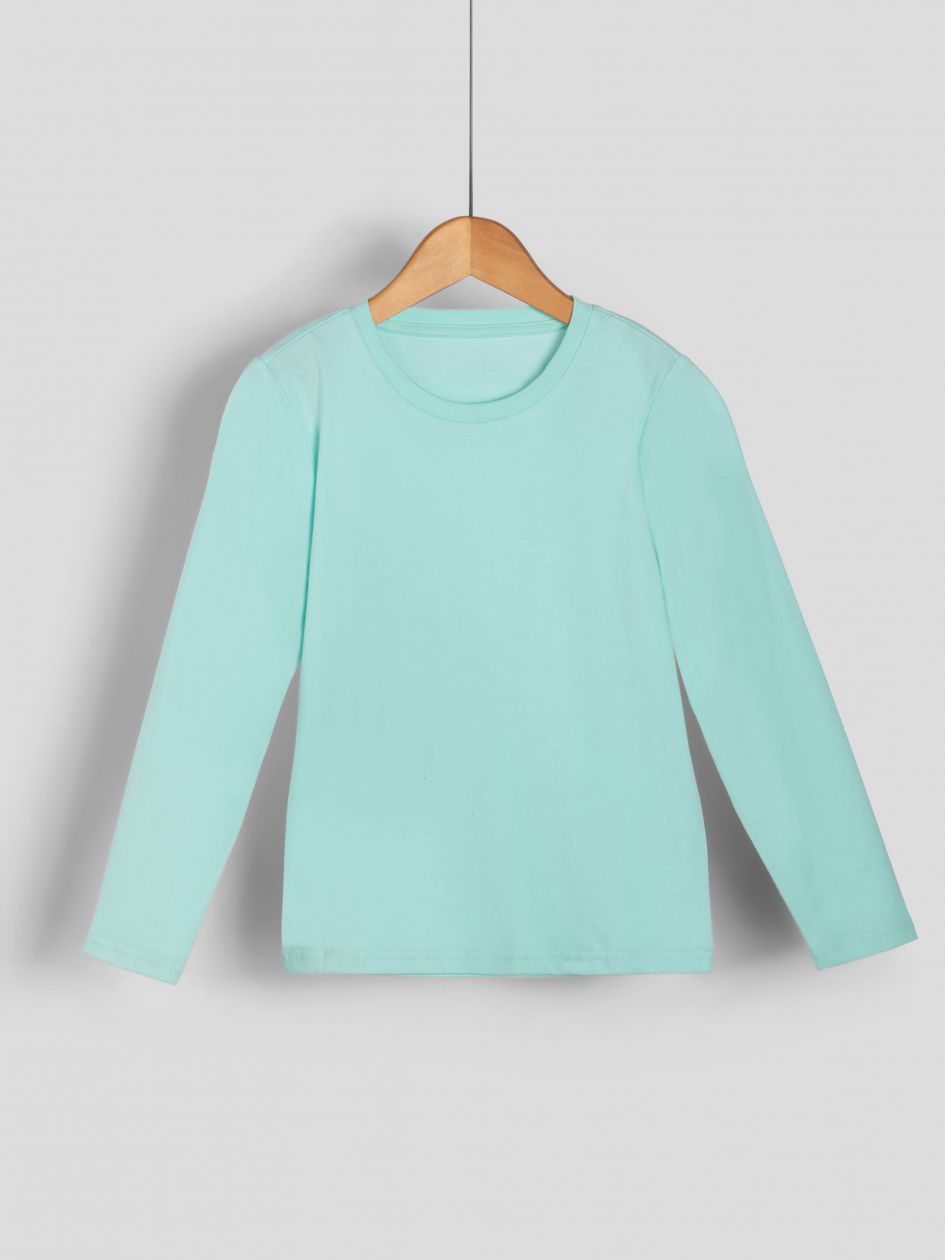 חולצה ארוכה צווארון עגול לבנות