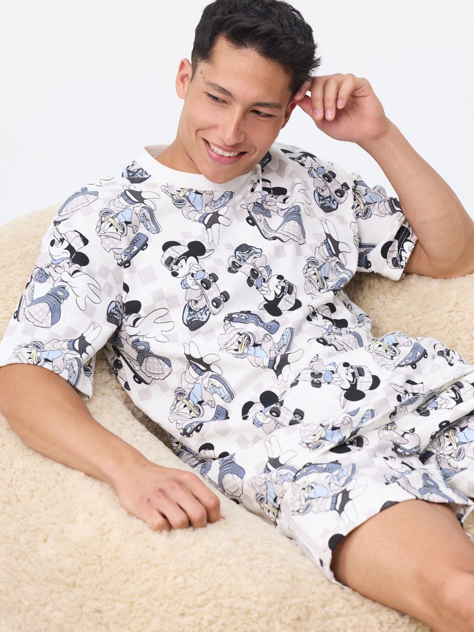 סט פיג’מה קצרה פרנץ’ טרי MICKEY