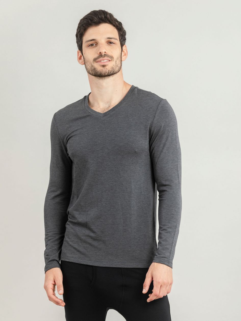 חולצה תרמית צווארון וי - SLIM FIT