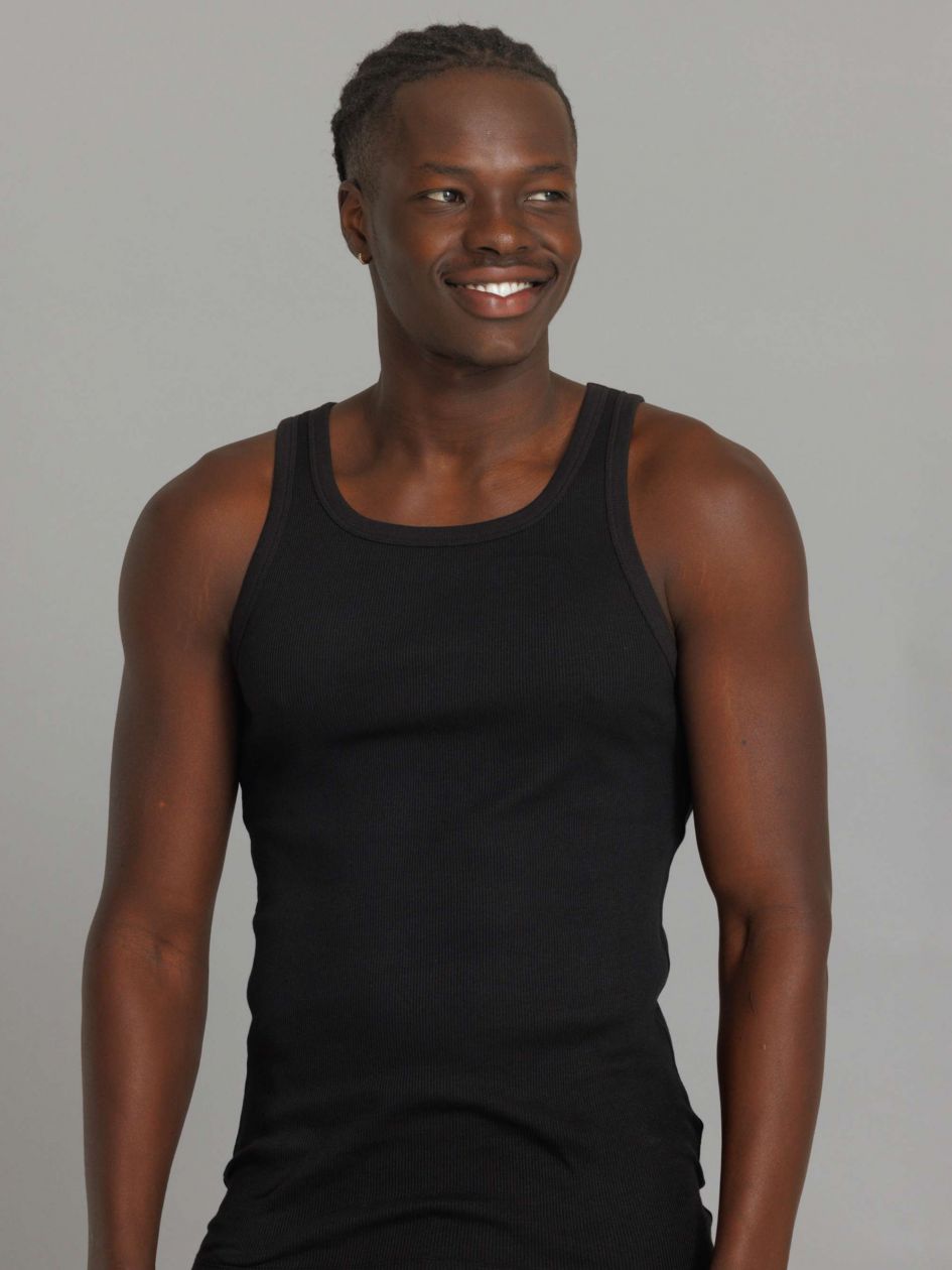 מארז שתי גופיות כותנה ריב 2/2 פסים עבים