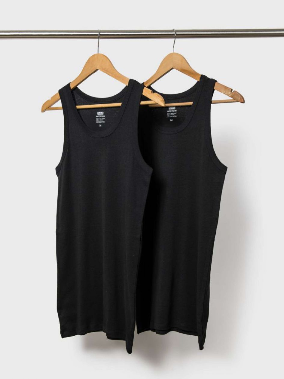 מארז 2 גופיות כותנה ריב 1/1 פסים דקים