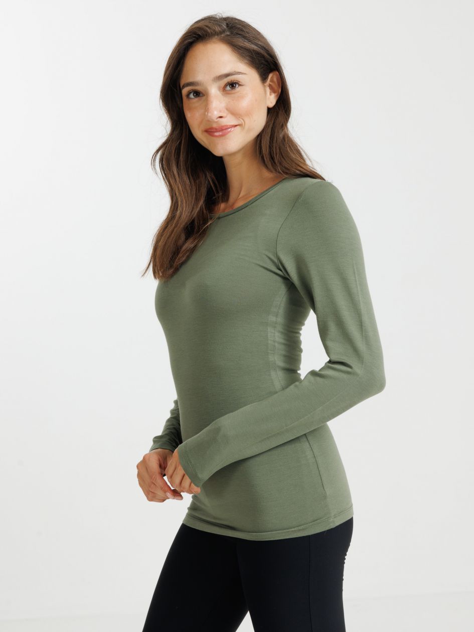 חולצה תרמית אנטי בקטריאלית צווארון עגול  - SLIM FIT