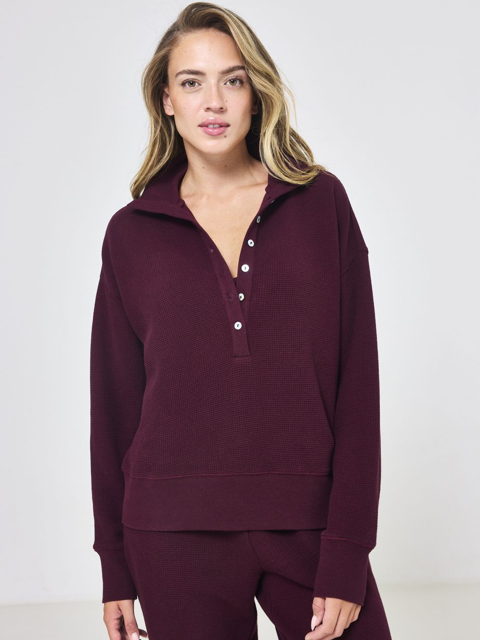 סריג וופל חצי מכופתר