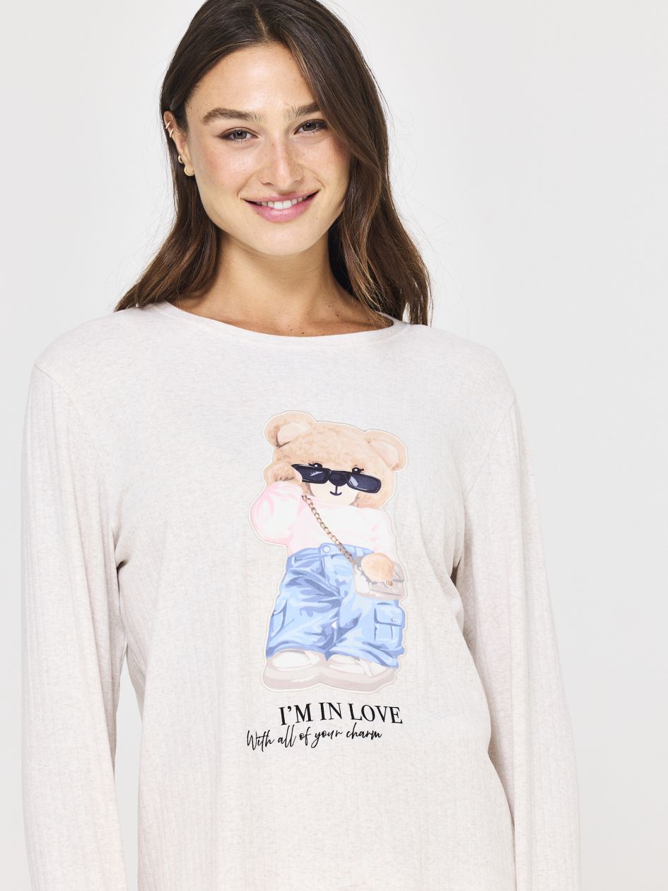 סט פיג’מה ריב TEDDY