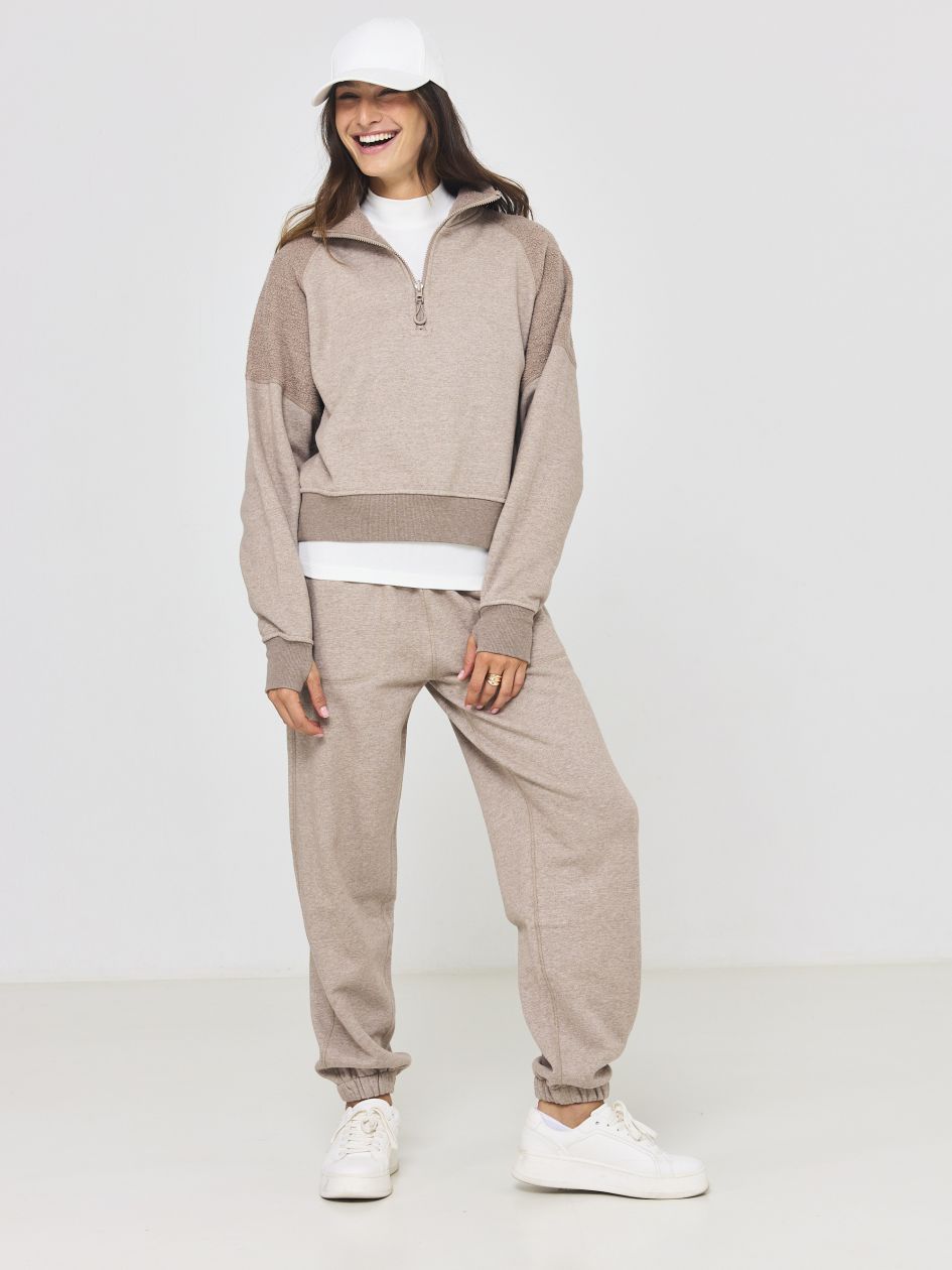 סווטשרט פוטר חצי רוכסן דו צדדי