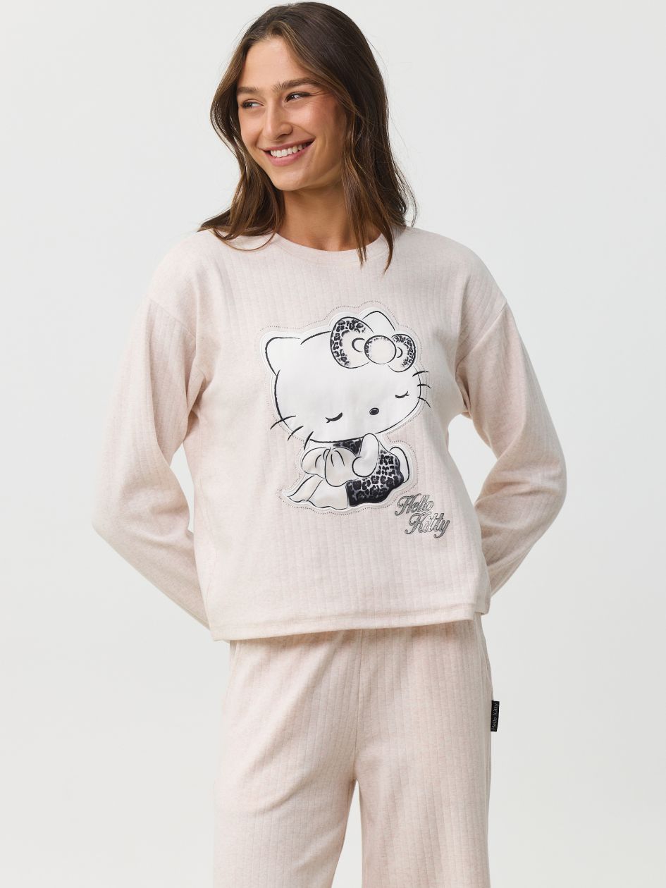סט פיג’מה ארוכה ריב HELLO KITTY