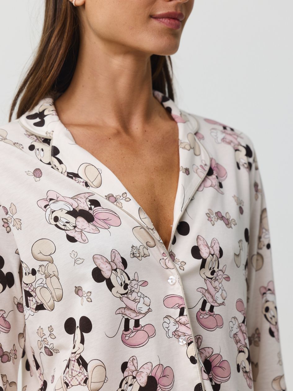 סט פיג’מה מכופתרת MICKEY AND MINNIE