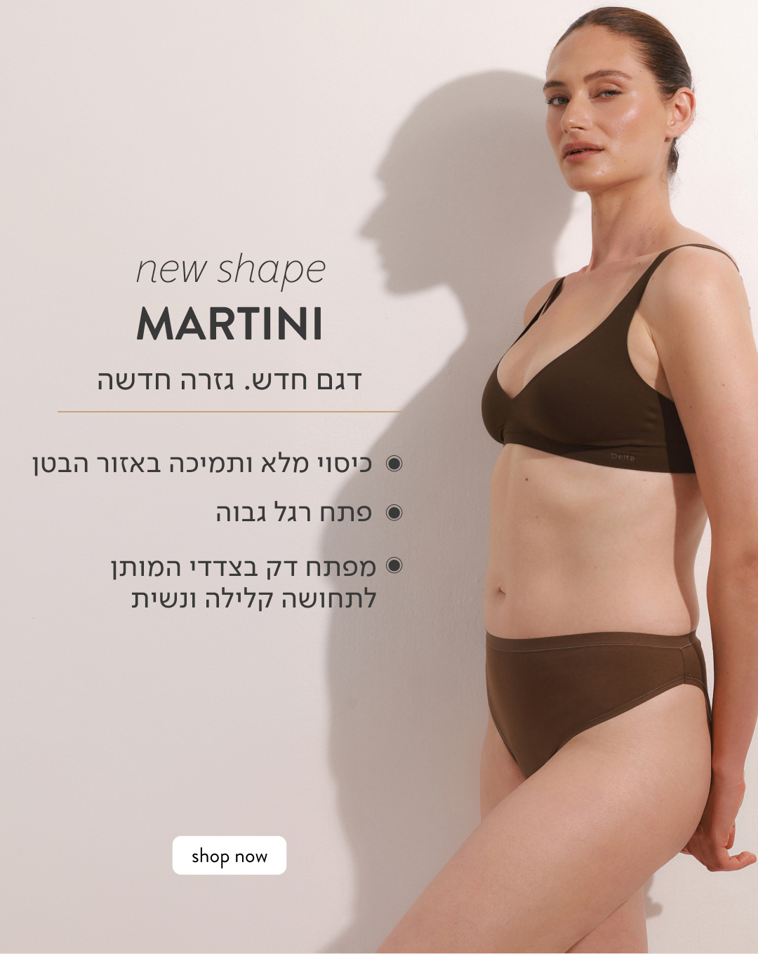 גזרה חדשה של תחתוני מרטיני, גזרה גבוהה לכיסוי רחב ומחמיא