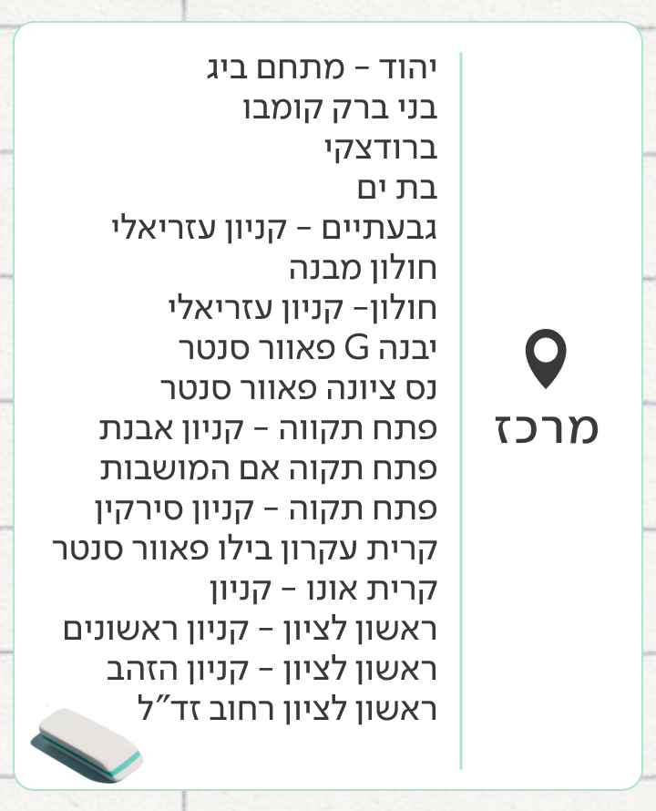 רשימת חנויות המוכרות חולצות ביהס - במרכז